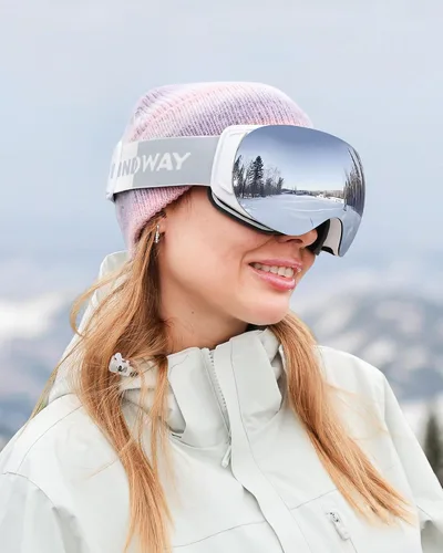 Miniatura 6 de findway Gafas de esquí OTG para mujeres, hombres, adultos, jóvenes - Sobre gafas, gafas de nieve - Lente intercambiable, gafas de snowboard antivaho