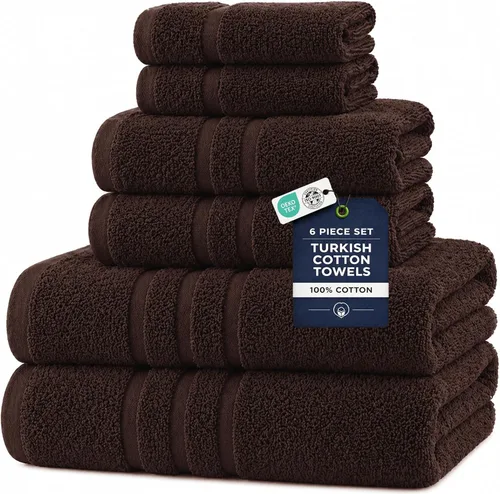 Miniatura 25 de Veteran Textile LLC - 6 piezas - Algodón turco - Juego de toallas de lujo para baño y cocina, 2 toallas de baño, 2 toallas de mano y 2 paños de baño