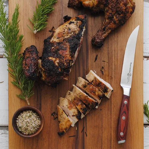Miniatura 6 de Messermeister Avanta - Juego de 6 piezas forjadas para barbacoa, acero inoxidable alemán X50, incluye 5 cuchillos de barbacoa esenciales y bolsa