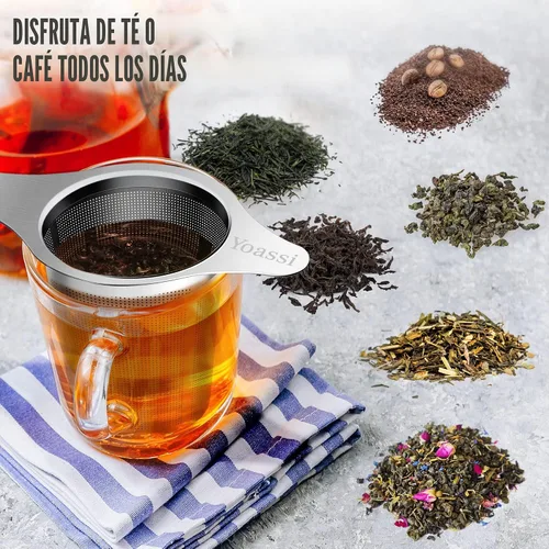 Miniatura 6 de Infusor de té de malla extra fina de acero inoxidable 18/8 con gran capacidad y tamaño perfecto con asas dobles para colgar en teteras, tazas