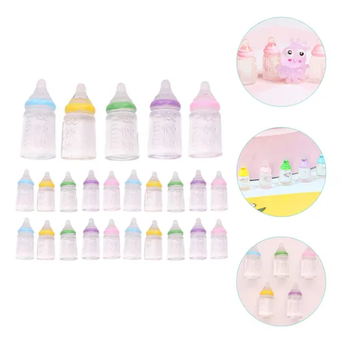 Miniatura 3 de 30 Uds. Miniatura Baby Shower Favores Mini Biberón Plástico Baby Bottle Candy Bottle Boy Girl Recién Nacido Bebé Bautismo Decoración Fiesta
