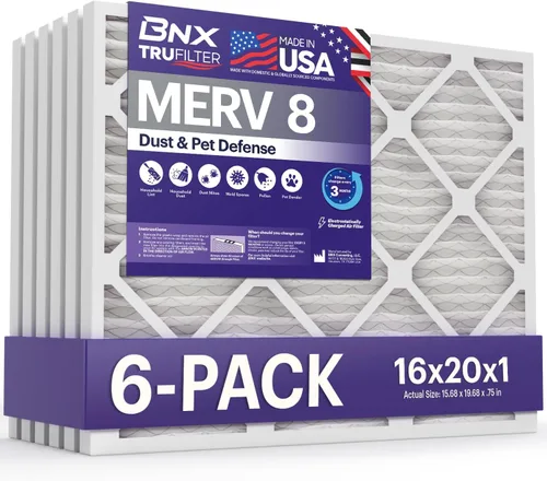 Miniatura 29 de BNX TruFilter - Filtro de aire MERV 8 de 16 x 25 x 1 pulgadas (paquete de 12) – Fabricado en Estados Unidos – Protección contra el polvo