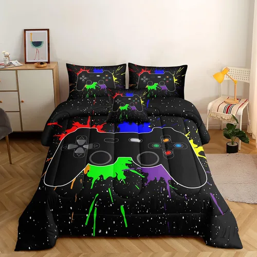 Miniatura 9 de ROWADALO Juego de Ropa de Cama Gaming de 5 Piezas para Niños Gamer Juego de Edredón Tamaño Twin, Edredón de Control de Juego para Niños Kids 5