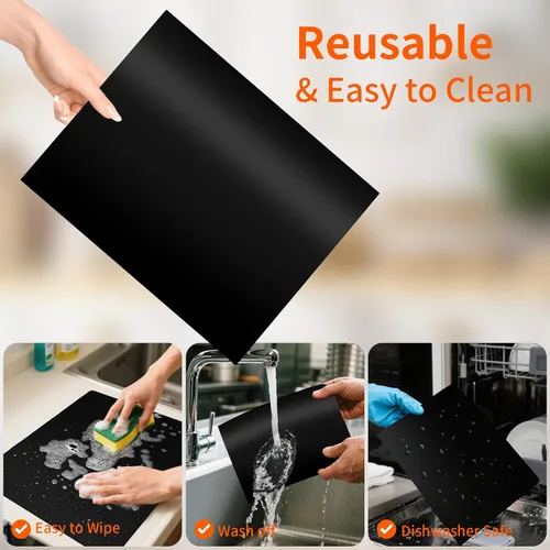 Miniatura 4 de Revestimientos de horno para la parte inferior del horno, tapete antiadherente resistente para horno de teflón para la parte inferior del horno