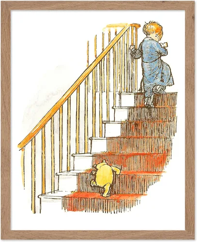 Miniatura 51 de Poster Master Póster de ilustración vintage, impresión de paisaje retro, regalo para bebé, niño, mapa de madera de 100 acres, oso, cerdo, animal