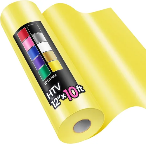Miniatura 18 de Rollos de Vinilo de Transferencia de Calor HTV de 12" x 10 pies, Blanco, Sooez Vinilo HTV para Camisetas, Vinilo para Planchar, Fácil de Cortar