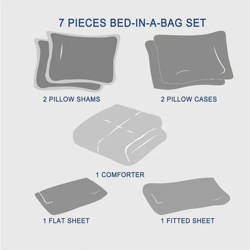 Miniatura 7 de Zzlpp Juego de edredón King de 7 piezas, ropa de cama de seersucker naranja quemado en una bolsa con sábanas, juegos de ropa de cama ligeros con 1