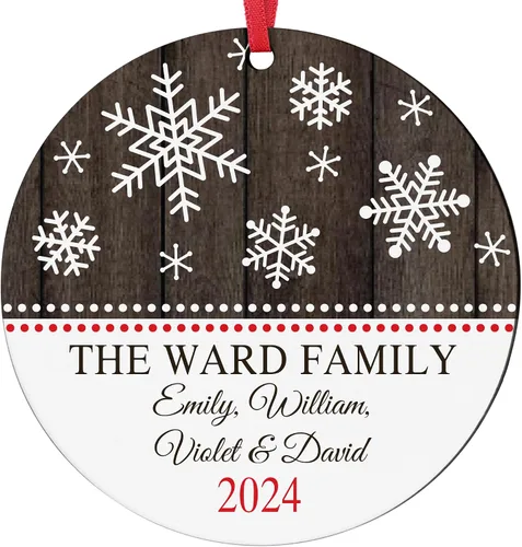 Miniatura 7 de Let's Make Memories Adorno de Navidad personalizado, compuesto de madera, casa nueva, cuadros de búfalo, adorno de Navidad familiar 2025, bendice