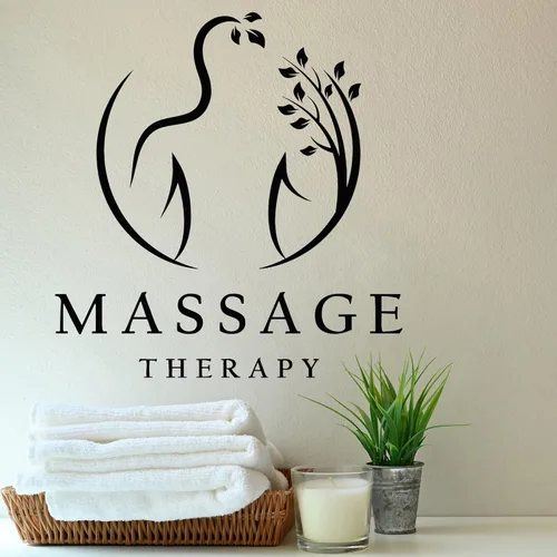 Miniatura 2 de Vinilo adhesivo de pared Spa Masaje Sala Terapia Salón de Belleza Pegatinas Interior Mural Decoración Grande (g8173) Negro