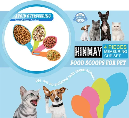 Miniatura 6 de HINMAY Juego de cucharas medidoras de plástico para alimentos de mascotas, para perros, gatos y aves (color aleatorio)