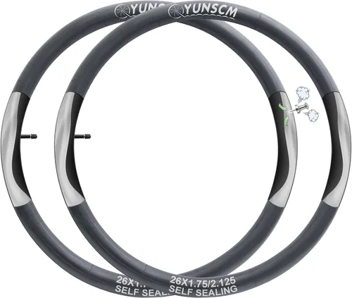 YUNSCM 2 PCS 26" Self Sealing Bike Tubes 26x1.75/2.125-2.125/2.40 AV32mm Super Automatic Repair, Puncture Resistant Compatible with 26x1.75-2.125