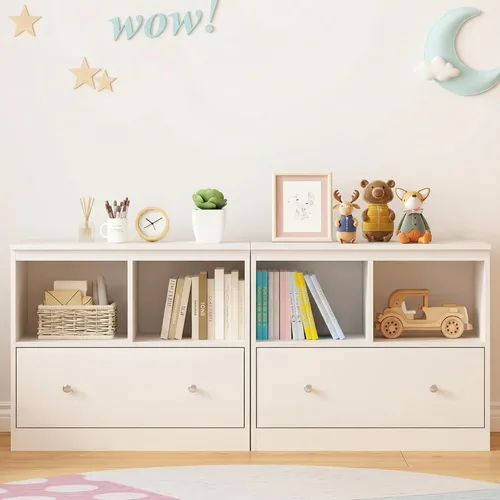 Miniatura 5 de Ikebana Organizadores y almacenamiento de juguetes para niños, estantería para niños pequeños con cajón, estantería para niños para salas