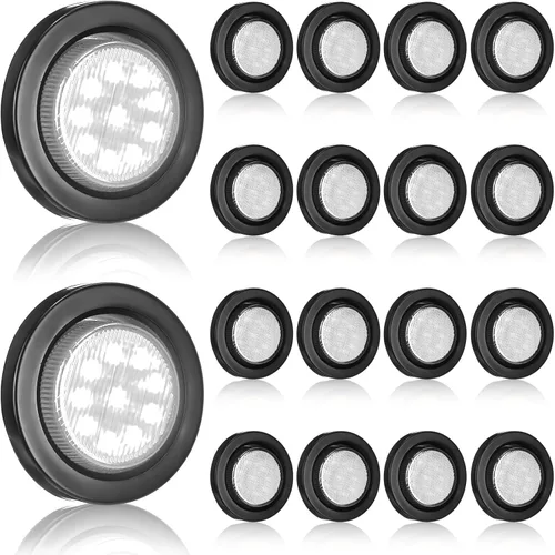 Miniatura 10 de Treela 16 luces LED marcadoras de 2 pulgadas, 10 luces LED redondas para remolque, impermeables, selladas con ojales de goma de montaje empotrado, 2