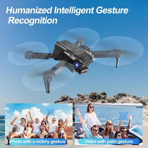 Miniatura 9 de Dron con cámara 1080P, mini dron plegable de Navidad para adultos y principiantes, modo sin cabeza, retención de altitud, inicio y aterrizaje