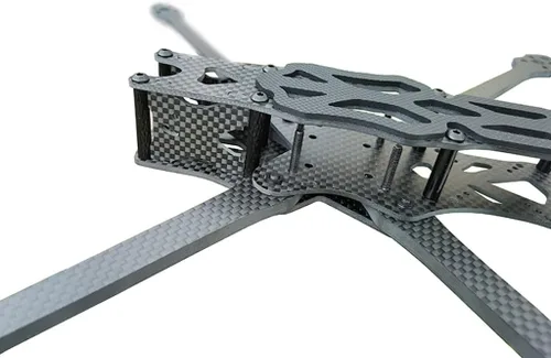 Miniatura 2 de QWinOut Kit de marco de fibra de carbono RC tipo X 14.252 in/15.354 in distancia entre ejes para DIY RC Racer Drone (8 pulgadas con impresión 3D)