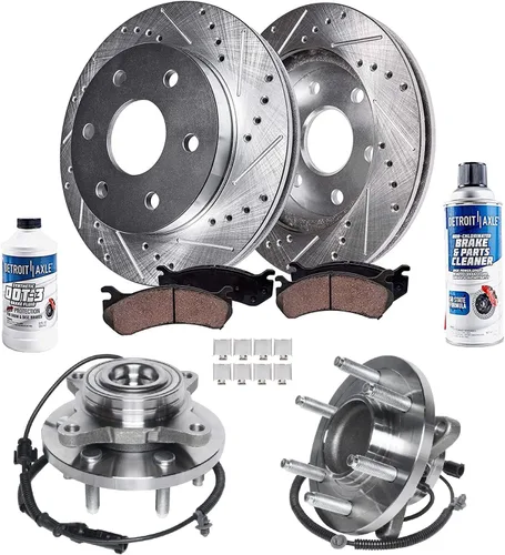 Miniatura 10 de Detroit Axle - Rotores de freno para Ford 2013-2019 Explorer Taurus Flex Lincoln MKT MKS, rotores de freno de disco ranurados perforados de repuesto