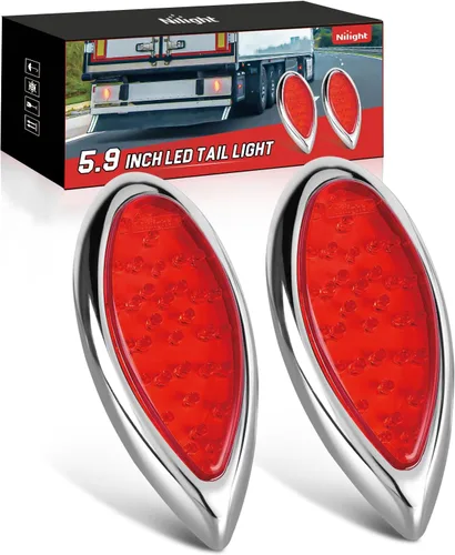 Miniatura 24 de Nilight Luz Trasera Ovalada para Remolque de 6 Pulgadas, 6 Piezas, Roja y Blanca, 10 LED con Arandelas y Conectores de Montaje Empotrado, IP67