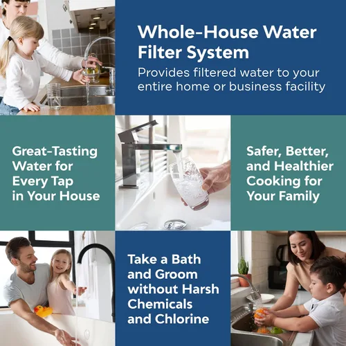 Miniatura 7 de Applied Membranes Inc. Reemplazo de cartucho de filtro de agua de 3 etapas para toda la casa, incluye cartuchos de filtro de sedimentos, carbono