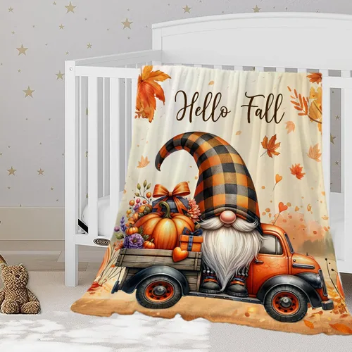 Miniatura 27 de YeeJu Manta decorativa de otoño, tamaño Queen, para Acción de Gracias, cosecha de otoño, lindas calabazas, para cama, sofá, grande, suave, Otoño-01