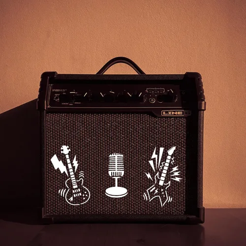 Miniatura 7 de FINGERINSPIRE Plantilla de música de 11.8 x 11.8 pulgadas, rollo de rock, instrumentos musicales, plantilla de pintura para bricolaje, guitarra