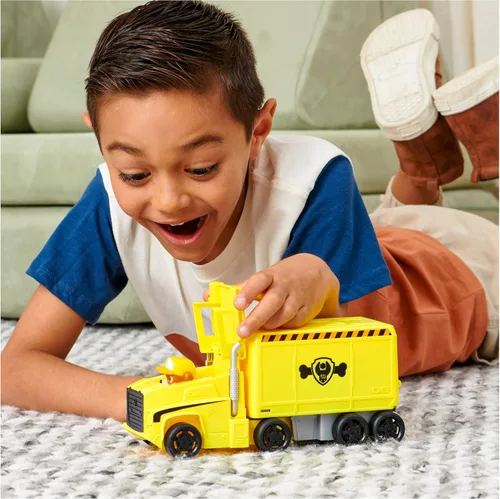 Miniatura 4 de PAW Patrol, Camiones transformables de Rubble de Big Truck Pup con figura de acción coleccionable, juguetes para niños mayores de 3 años Escombros