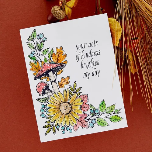 Miniatura 3 de Spellbinders BP-084 - Juego de placas y troqueles de esquina floral de otoño de la colección BetterPress Autumn