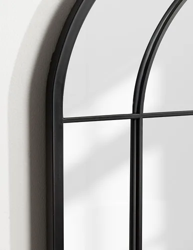 Miniatura 7 de Kate and Laurel Dolbrook - Espejo de arco, 19 x 40, negro satinado, espejo de ventana arqueado moderno con marco de hierro