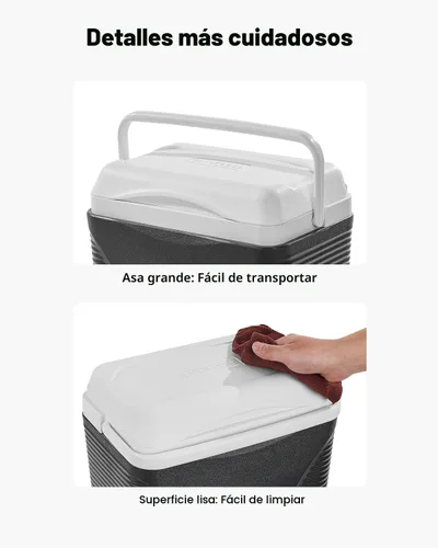 Miniatura 5 de VEVOR Enfriador portátil, ligero, material rígido, aislado, portátil, adecuado para pícnics familiares y viajes largos
