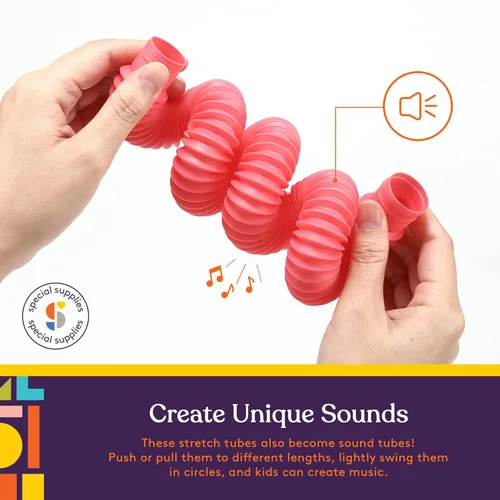 Miniatura 4 de Special Supplies Divertidos tubos de tracción y estiramiento para niños, juguete para reventar, doblar, construir y conectar, proporciona juego