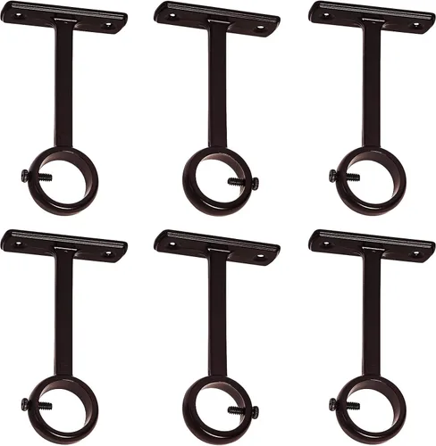 Miniatura 9 de KXLife Soportes de barra de cortina resistentes para montaje en techo, soportes de anillo de barra de cortina de 1 pulgada (juego de 2, blanco)