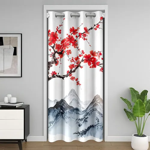 Miniatura 24 de Erosebridal Cortina de puerta de teñido anudado, cortina opaca bohemia, cortina exótica abstracta en espiral, elegante cortina hippie para puerta