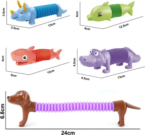 Miniatura 2 de Kryfa Tubo pop de animales, actividades de viaje por carretera para niños, artículos esenciales de viaje en avión para niños, juguetes sensoriales