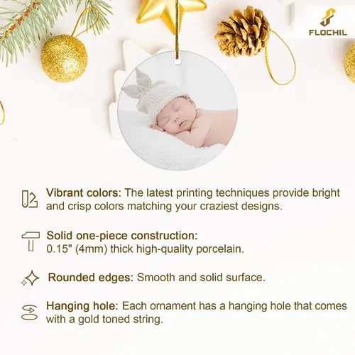 Miniatura 6 de FLOCHIL Adorno personalizado para la primera Navidad del bebé 2024 para niña, adorno personalizado de primera Navidad para bebés 2024 con nombre