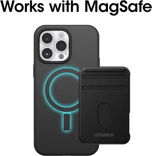 Miniatura 3 de OtterBox Funda para iPhone 14 Pro Max (SOLAMENTE) Symmetry Series+ - Negro, ultra elegante, se acopla a MagSafe, bordes elevados protegen la cámara