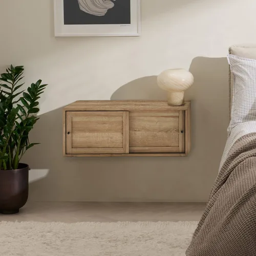 Miniatura 9 de mopio Lauren - Estante flotante para TV, estante modular multiusos para debajo de la televisión, armario de televisión de madera montado en la Negro