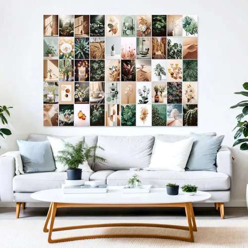 Miniatura 2 de LIIGEMI Kit de collage botánico de pared de 70 piezas, imágenes estéticas, kit de collage de fotos, decoración de dormitorio para niñas