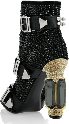 Miniatura 156 de FSJ Botas de tacón alto con punta puntiaguda para mujer, con tacón alto, con cremallera lateral brillante, estilo casual, para uso diario, zapatos