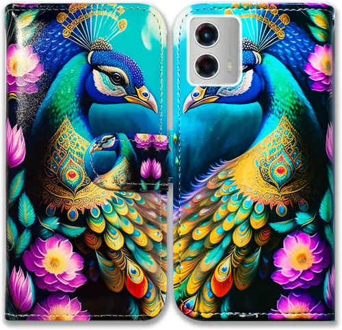 Miniatura 13 de Bcov Funda para Moto G 5G 2023, diseño de pájaro negro y verde con tapa para teléfono con ranura para tarjetas, soporte para Motorola Moto G 5G 2023