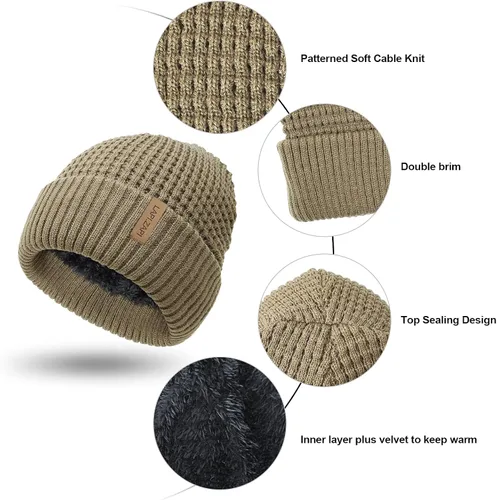 Miniatura 5 de LAPIZAPI Gorro de invierno para hombre con forro polar gorro deportivo para mujer al aire libre