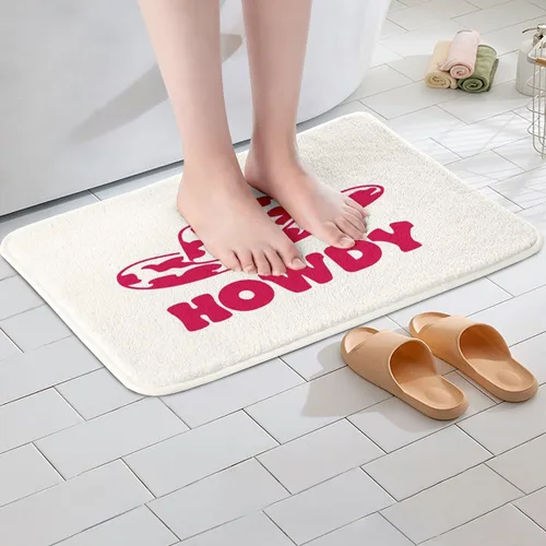 Miniatura 4 de Feelyou Tapetes de baño estampados, con patrón de sombrero occidental, para niños y niños, vaquera rosa, para ducha, accesorios de baño abstractos