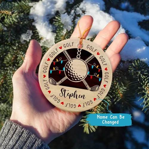 Miniatura 2 de Adorno de golf personalizado, adorno de árbol de Navidad de golfista, regalo de recuerdo, adorno de cerámica de Navidad para golfista, adorno