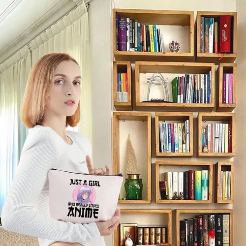 Miniatura 5 de LEVLO Bolsa de maquillaje para fanáticos del anime, regalo para amantes del anime, bolsa de maquillaje cosmética de anime para mujeres, bolsa de Ama