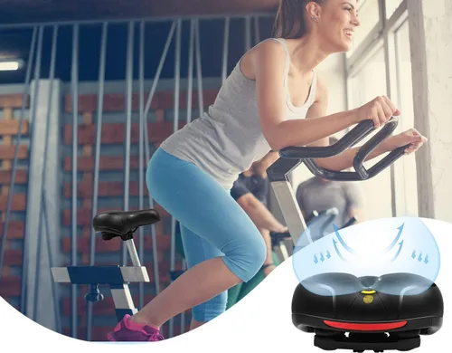 Miniatura 3 de MSDADA Cómodo cojín para asiento de bicicleta, asiento de bicicleta ancho cómodo para hombres y mujeres con doble absorción de impactos, acolchado