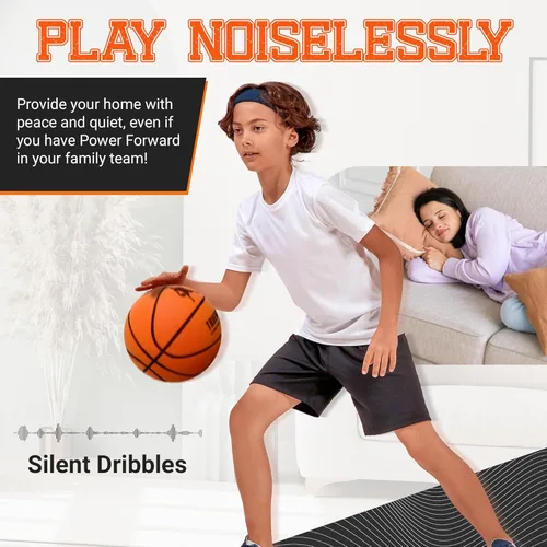 Miniatura 7 de TRUEHOOPER Silent Basketball – Size 7 Indoor Basketball (PRO Version) - Grooved Foam Basketball for Quit Dribbling and Indoor Training – Higher