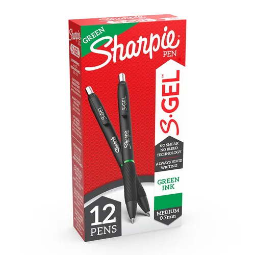 Miniatura 3 de SHARPIE S-Gel - Bolígrafos de gel, punta media (0.028 in), verde, punta fina (0.020 in), azul, 24