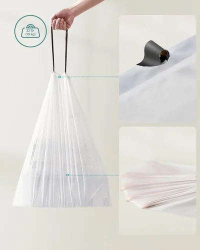 Miniatura 7 de SONGMICS Bolsas de basura con cordón para cocina, preseparadas, desgarro rápido, para botes de basura de 8 galones (30 L), código de revestimiento