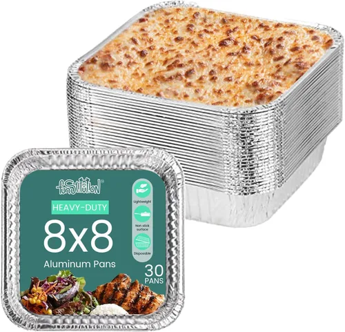 Miniatura 9 de Sartenes de papel de aluminio de 8x4 pulgadas (paquete de 30) - Sartenes de papel de aluminio con alta conductividad térmica - Sartenes desechables