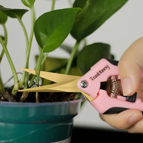Miniatura 8 de Paquete de 6 tijeras de podar con cuchillas curvas, tijeras de podar de jardín, tijeras de podar a mano de jardinería con revestimiento de titanio