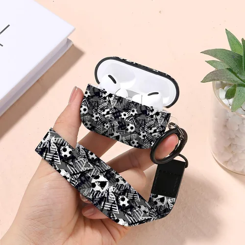 Miniatura 6 de Gedicht Funda para Airpods Pro, lindo diseño de fútbol de TPU suave fundas para Airpods Pro 1ª generación, a prueba de golpes para Airpods Pro 2019
