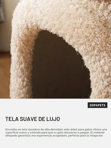 Miniatura 8 de Árbol de Gato de 40 Pulgadas de Alto en Madera Sólida Moderna para Gatos Grandes y Adultos de Interior, Robusto Condo para Gatos con Poste